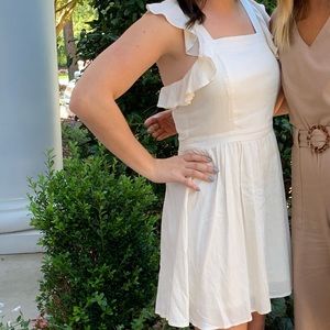 Cream ruffle dress